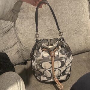 COACH bucket bag, grey and silver